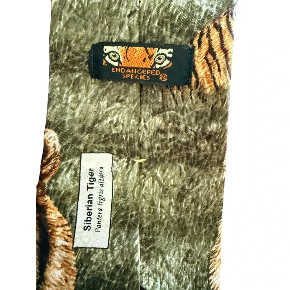 Endangered Species John Dawson Silk Tie Lot Cougars Siberian‎ Tiger Vintage 1993